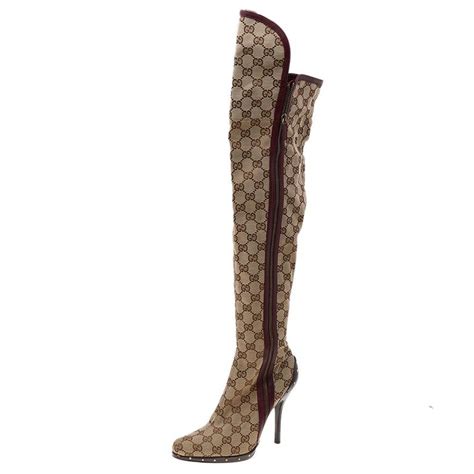 gucci boots used|Gucci thigh high boots sale.